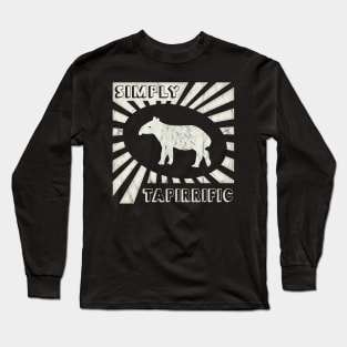 Simply Tapirrific Retro Old School 90s Tapir Long Sleeve T-Shirt